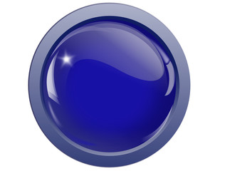 Button ball reflection, 3d blue and grey