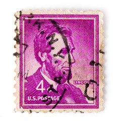 postage stamp with abraham lincoln