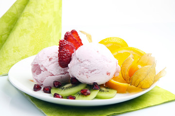 Ice Cream with fruits