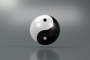 Modern Yin Yang symbol on a diffuse background