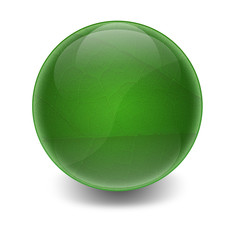 Esfera brillante verde con textura de hoja de arbol