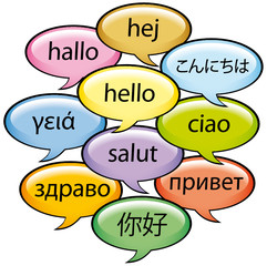 Saluti in dieci lingue © dunadicarta