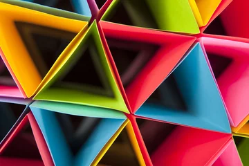 Cercles muraux Zigzag Triangles empilés colorés