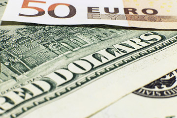 billete euro y dolar