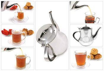 tea start flow to transparent cup