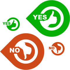 Approved and rejected signs. Vector illustration.