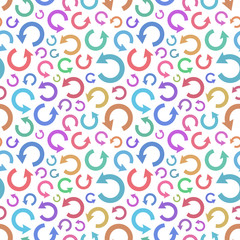 Seamless pattern with recycle arrows