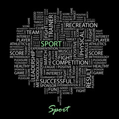 SPORT. Wordcloud illustration.