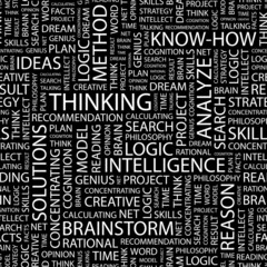 THINKING. Seamless vector background.