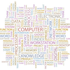 COMPUTER. Word collage on white background.