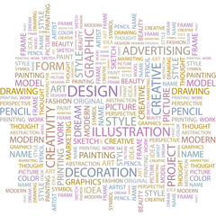 Fototapeta premium DESIGN. Word collage on white background.