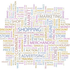 SHOPPING. Word collage on white background.