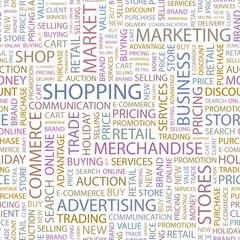 Obraz premium SHOPPING. Seamless vector background.