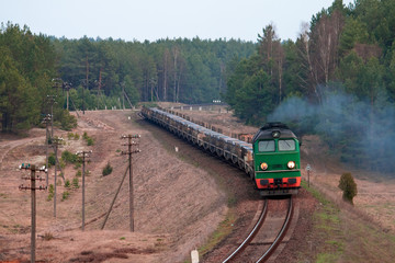 Freight diesel train