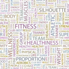 FITNESS. Seamless vector background.