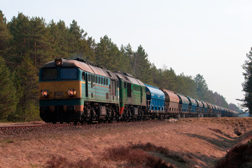 Fototapeta premium Freight diesel train
