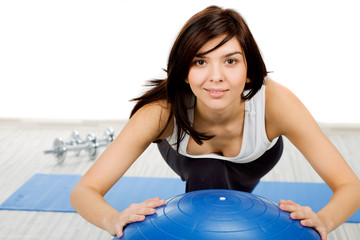 Woman doing fitness exercise