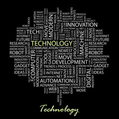 TECHNOLOGY. Wordcloud illustration.