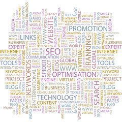 Fototapeta premium SEO. Wordcloud vector illustration.