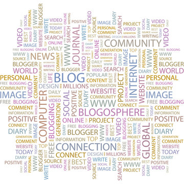 BLOG. Word collage on white background.