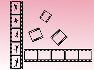 Filmstreifen mit tanzenden Silhouetten