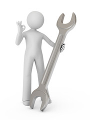 3d person with a spanner.
