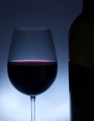 wine glasses on the dark background