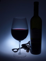 wine glasses on the dark background