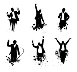 Abstract silhouette of business people - 22297082