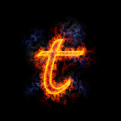 Fiery letter t.