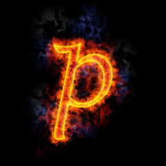 Fiery letter p.