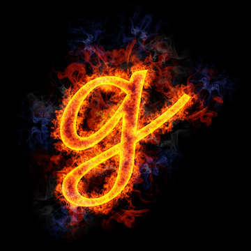 Fiery letter g.