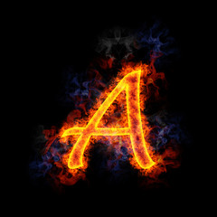 Fototapeta premium Fiery letter A.
