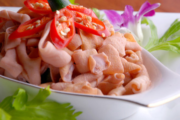 china delicious food--chili fried duck Intestine