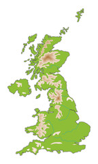 cartina fisica regno unito