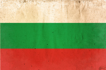 flag of bulgaria - old and worn paper style