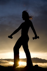 Fototapeta na wymiar woman working out silhouette