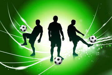 Soccer Player on Abstract Modern Light Background