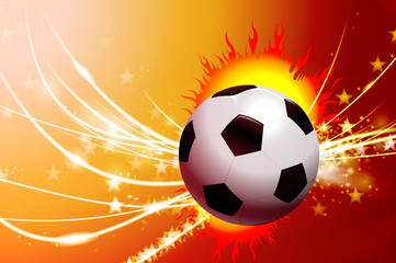 Soccer Ball on Abstract Modern Light Background