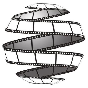 Film strip in a sphere/globe