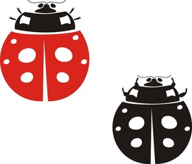 A group of ladybug in shape and color