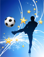 Soccer Player on Abstract Modern Light Background