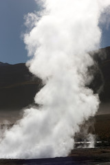 Steam going up from geyser hole, Chile