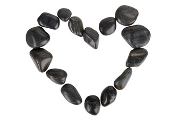 Figure of heart from dark stones