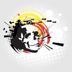 Abstract skull vector art