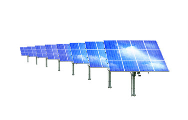 Solaranlagen mit Himmelspiegelung