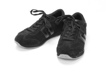 Black running shoes