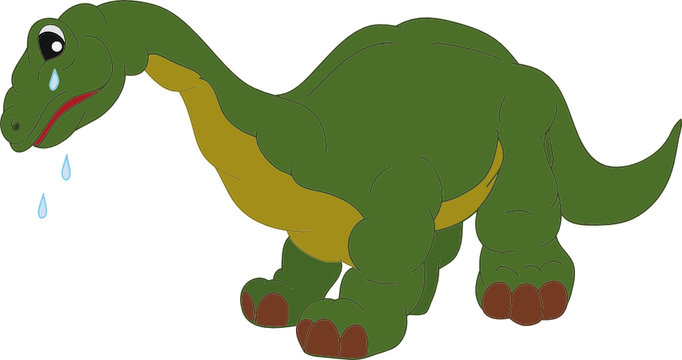 vector -   unhappy dinosaur isolated on background