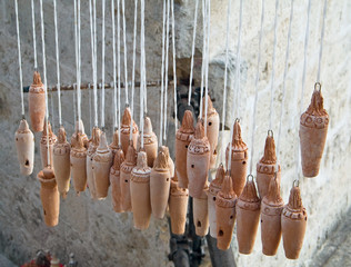 Handmade terra cotta  whistles.