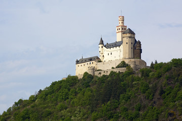 Fototapeta na wymiar Mittelalterliche Burg Marksburg bei Braubach am Rhein